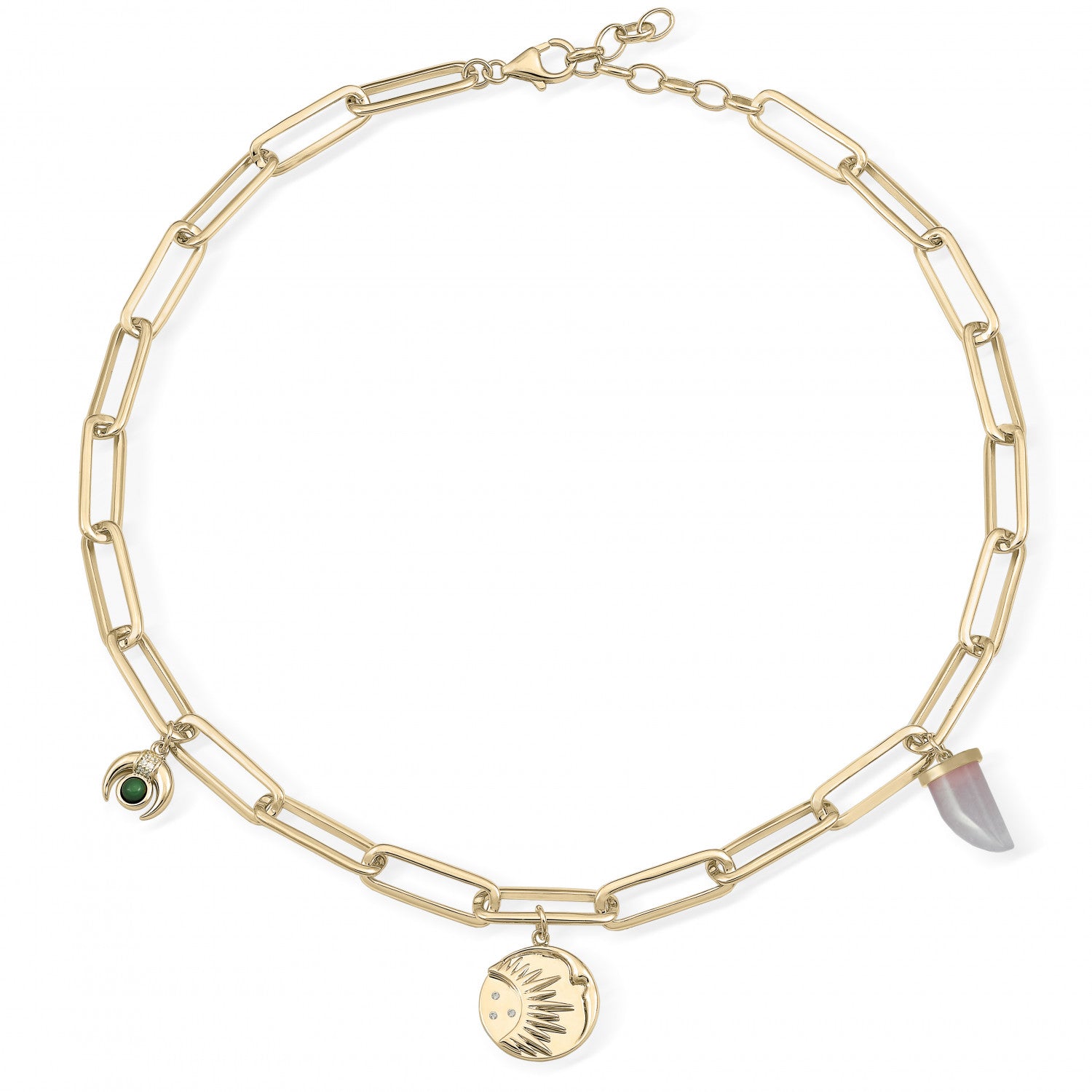 Collares cortos de plata dorado medalla colgante-LINEARGENT