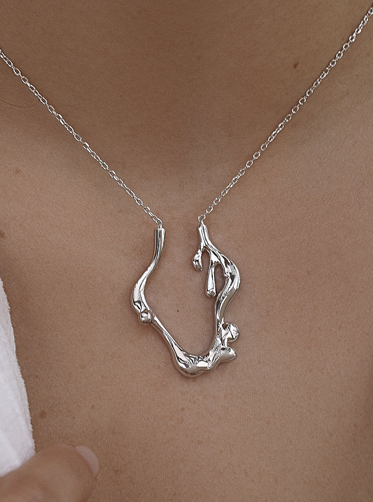 Collares plata originales con diseño ondulado-LINEARGENT