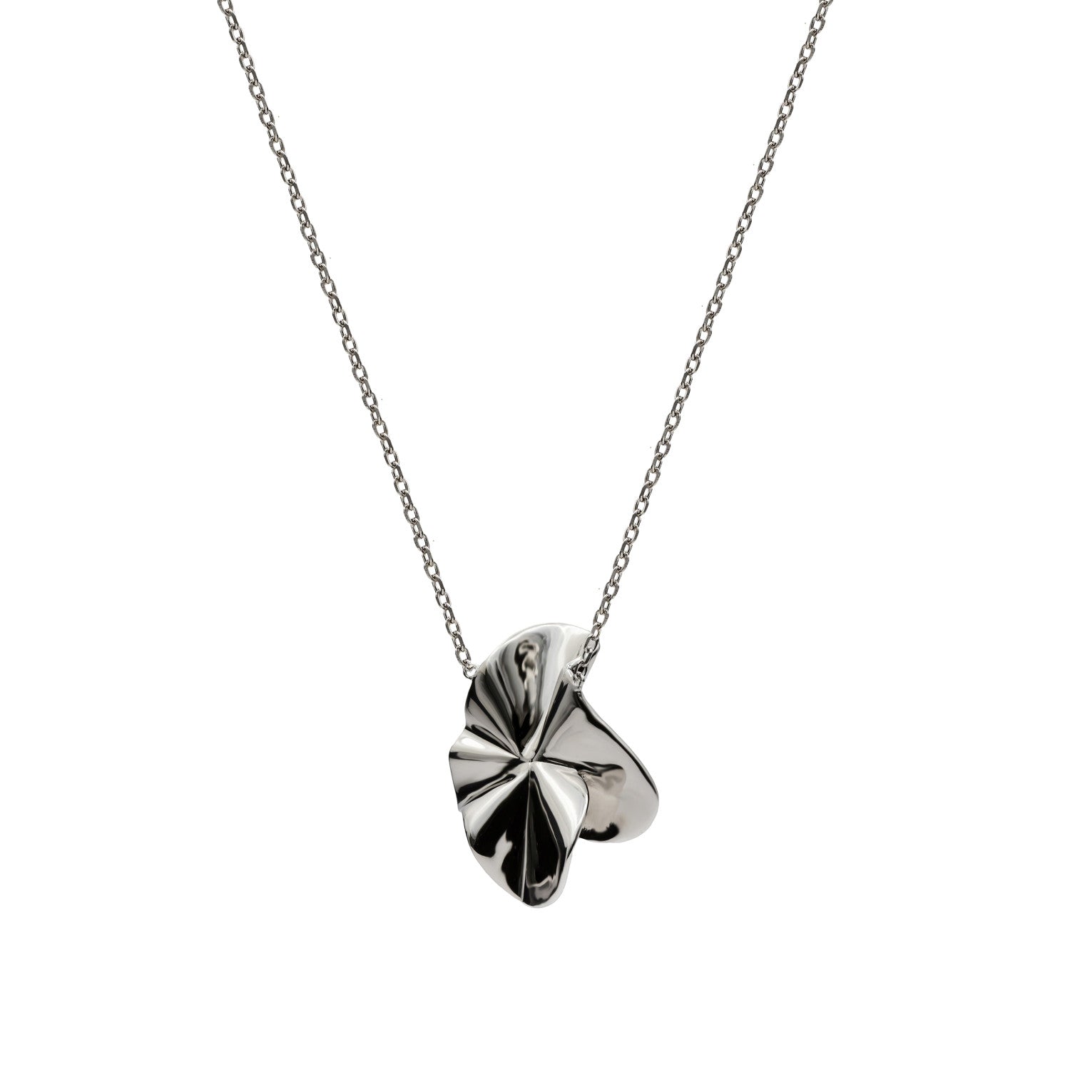 Collares plata originales de forma ondulada estilo pétalos-LINEARGENT