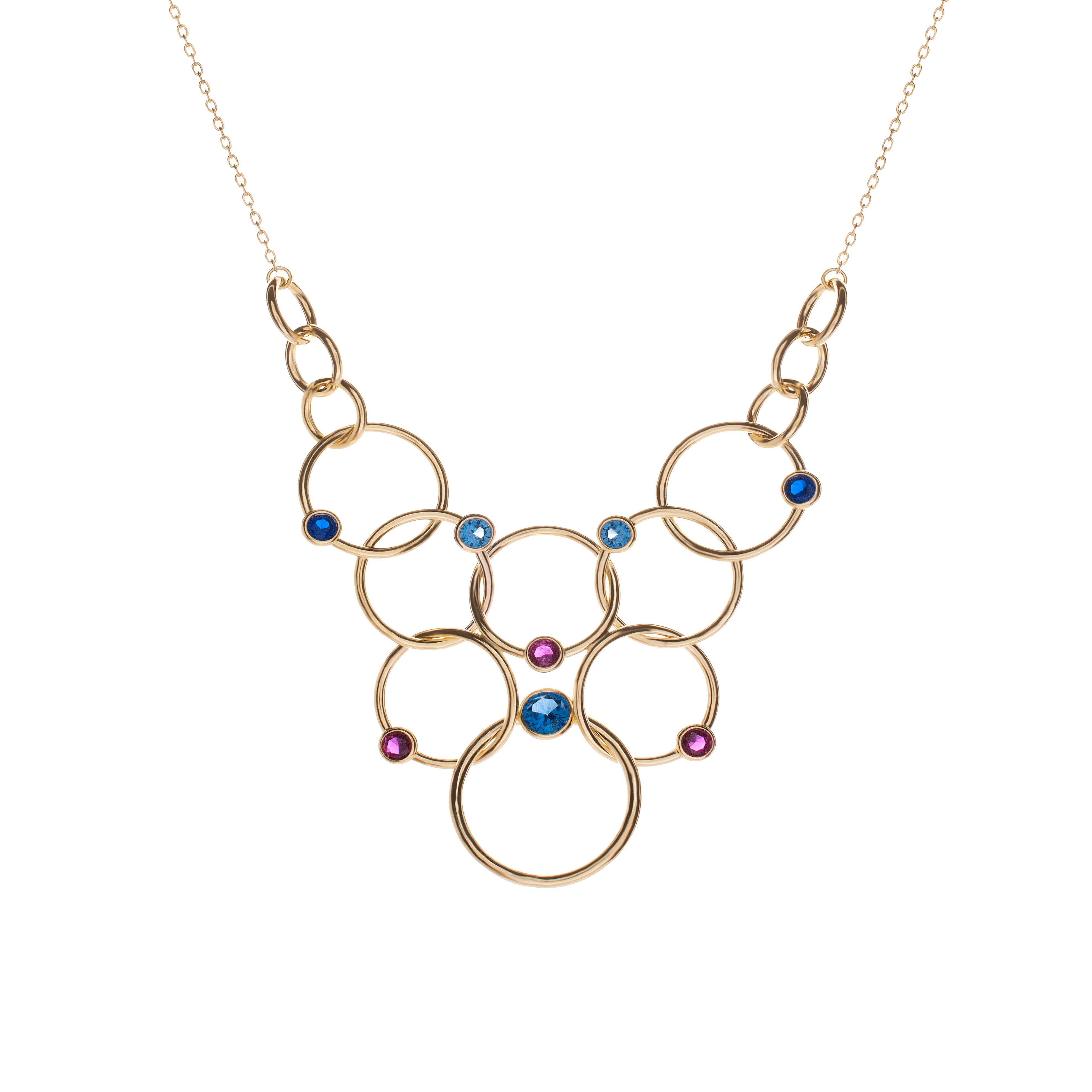 Collares plata originales de plata diseño círculos entrelazados-LINEARGENT