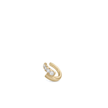 Ear cuff de plata doble diseño circonita plata lisa