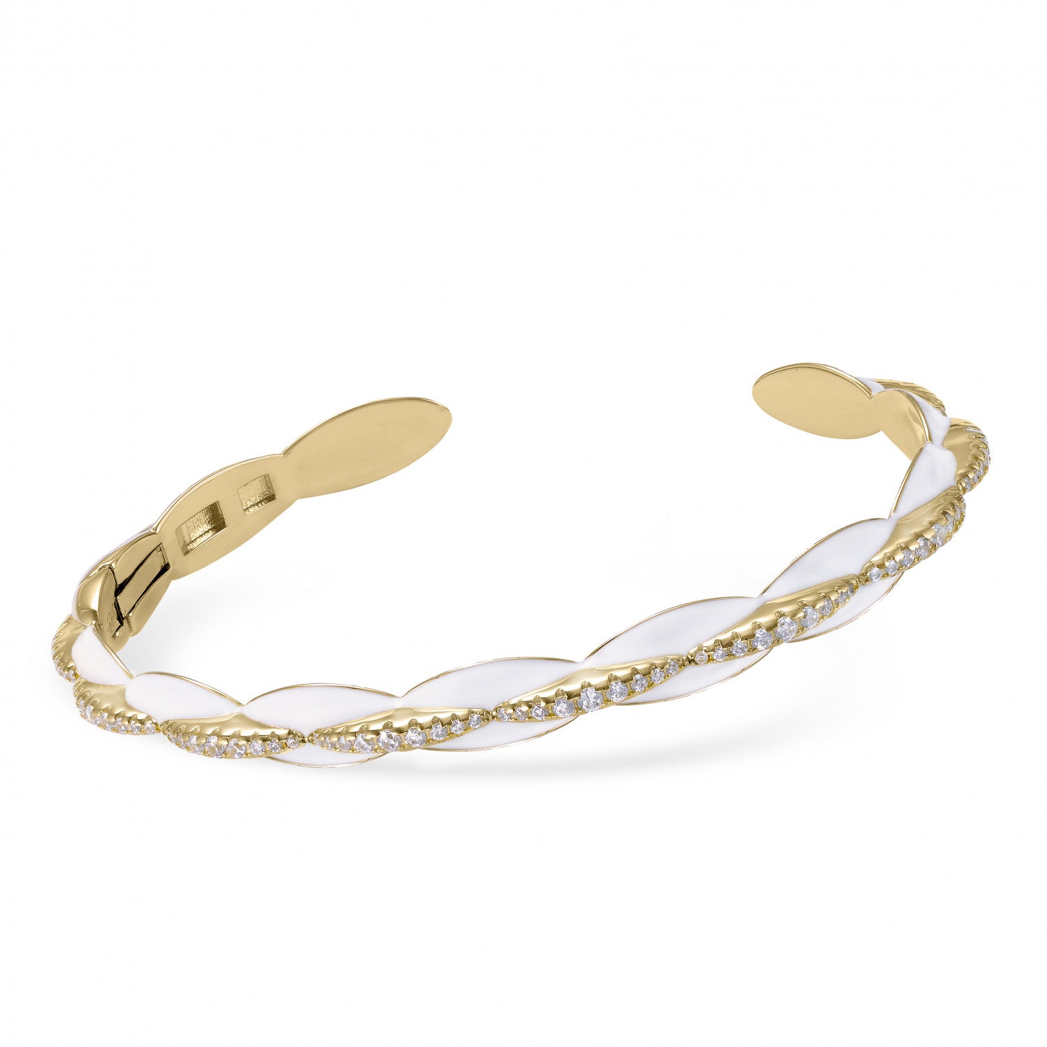 Esclava de plata diseño bubble en esmalte blanco-LINEARGENT