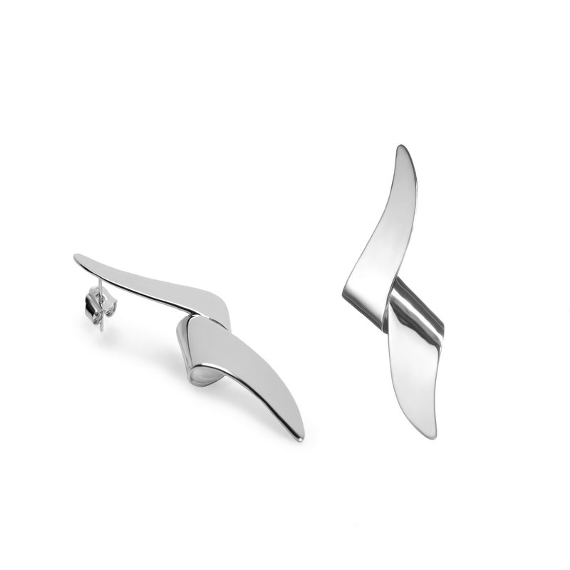 Pendiente largos de plata diseño enredado