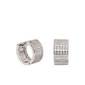 Pendientes aro anchos con circonitas engastadas