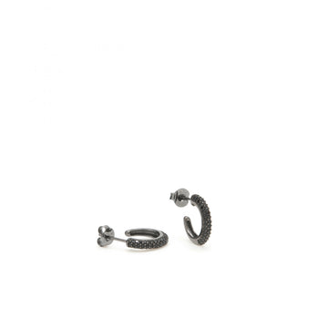 Pendientes aro con circonitas negras modelo pequeño