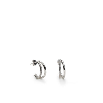 Pendientes aro de plata diseño doble carril
