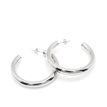 Pendientes aro de plata grandes diseño tubo semiabiertos