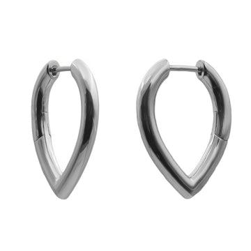 Pendientes aro en forma gota de plata diseño moderno y elegante