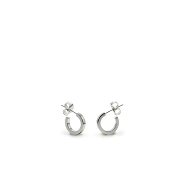 Pendientes aro pequeños de plata diseño cuadrado
