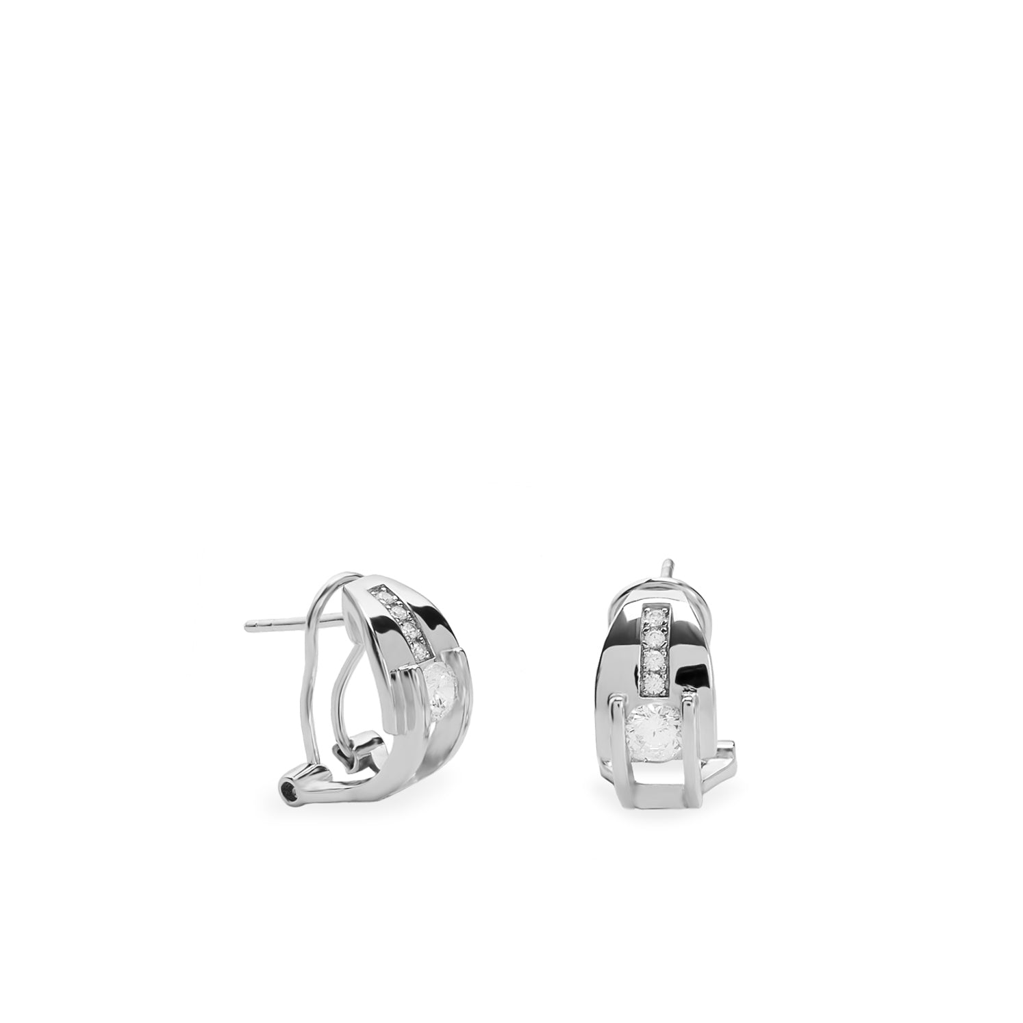 Boucles d'oreilles boucles d'oreilles fermeture oméga de argent avec design elegante
