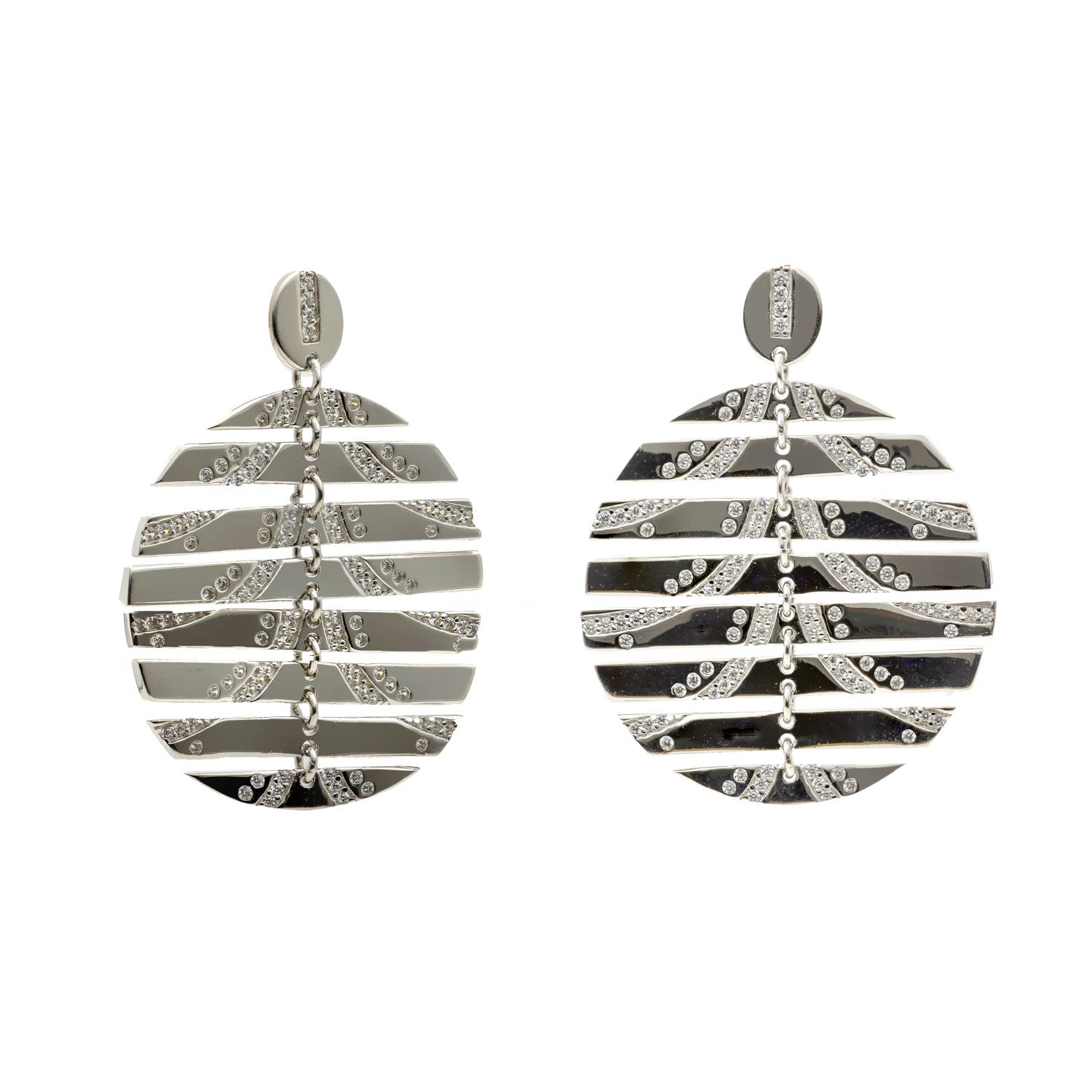 Pendientes circulares con diseño circular movible con circonitas