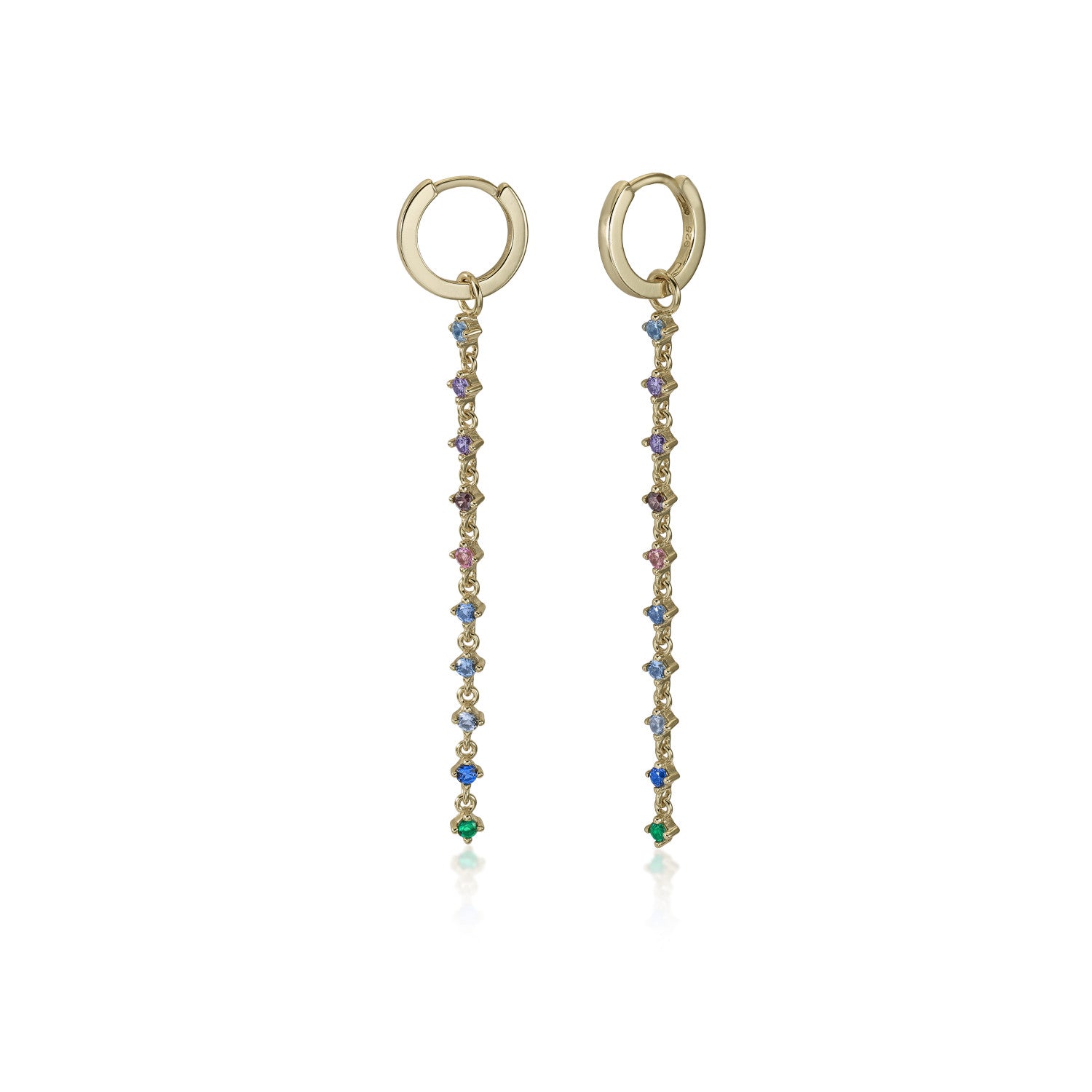 Pendientes con colgantes de plata estilo aro diseño romántico-LINEARGENT