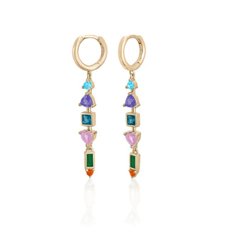 Pendientes con colgantes estilo aro con gemas aventurina