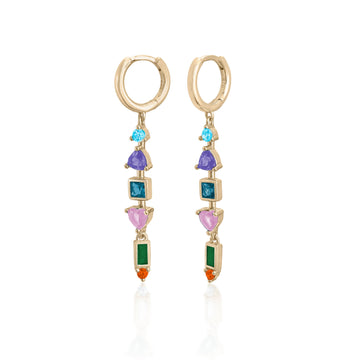 Pendientes con colgantes estilo aro con gemas aventurina
