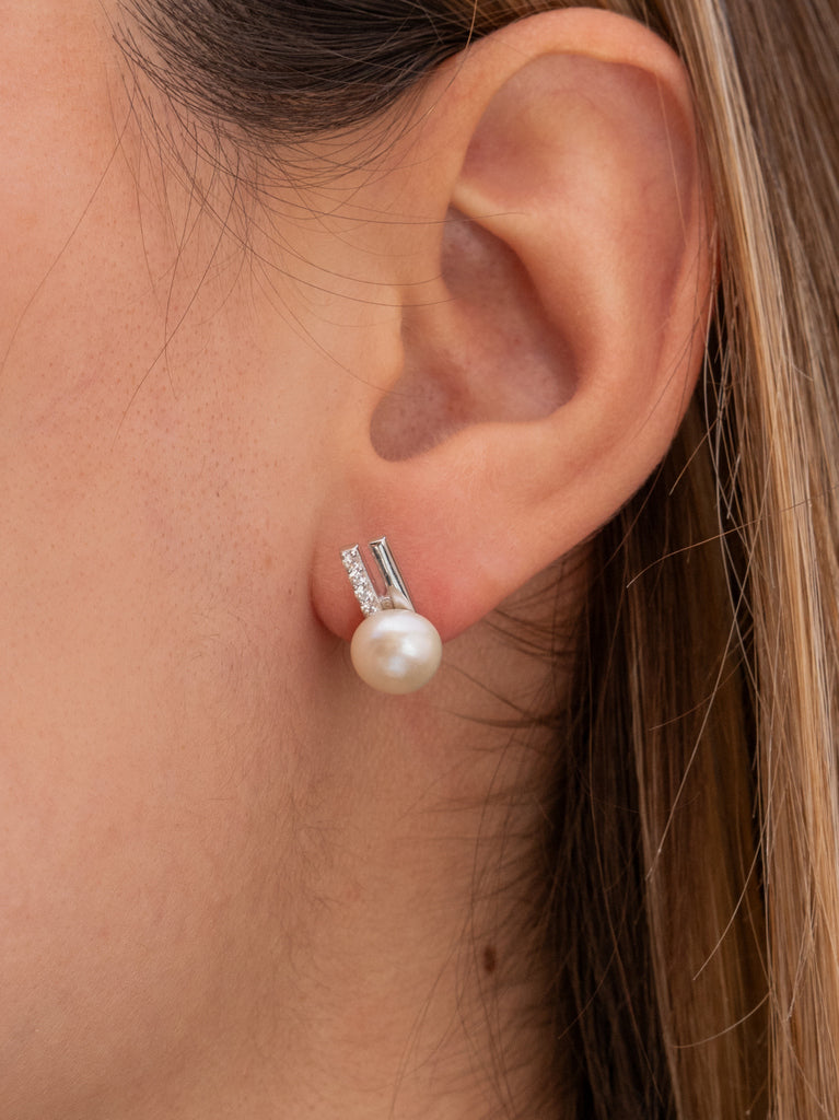 Pendientes con perlas de diseño clásico y sofisticado-LINEARGENT