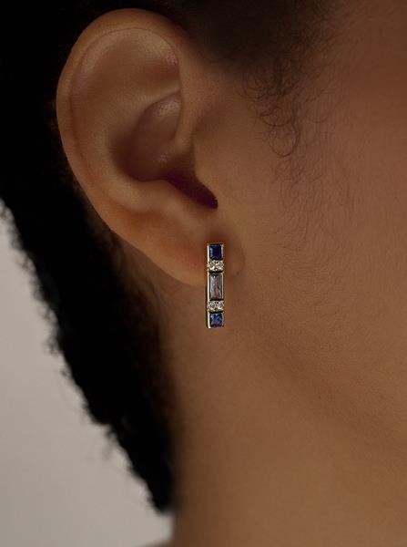 Pendientes con piedras diseño tonos azules