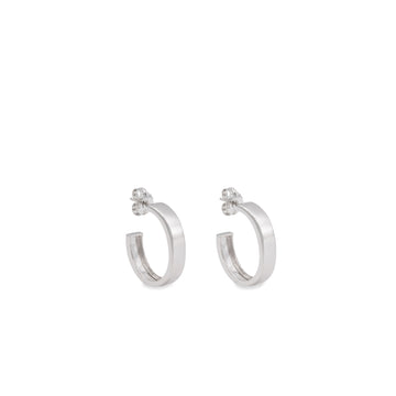 Pendientes de aro ancho tamaño pequeño en tono plateado