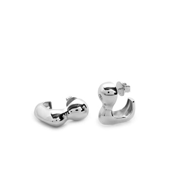 Pendientes de aros de plata diseño orgánico