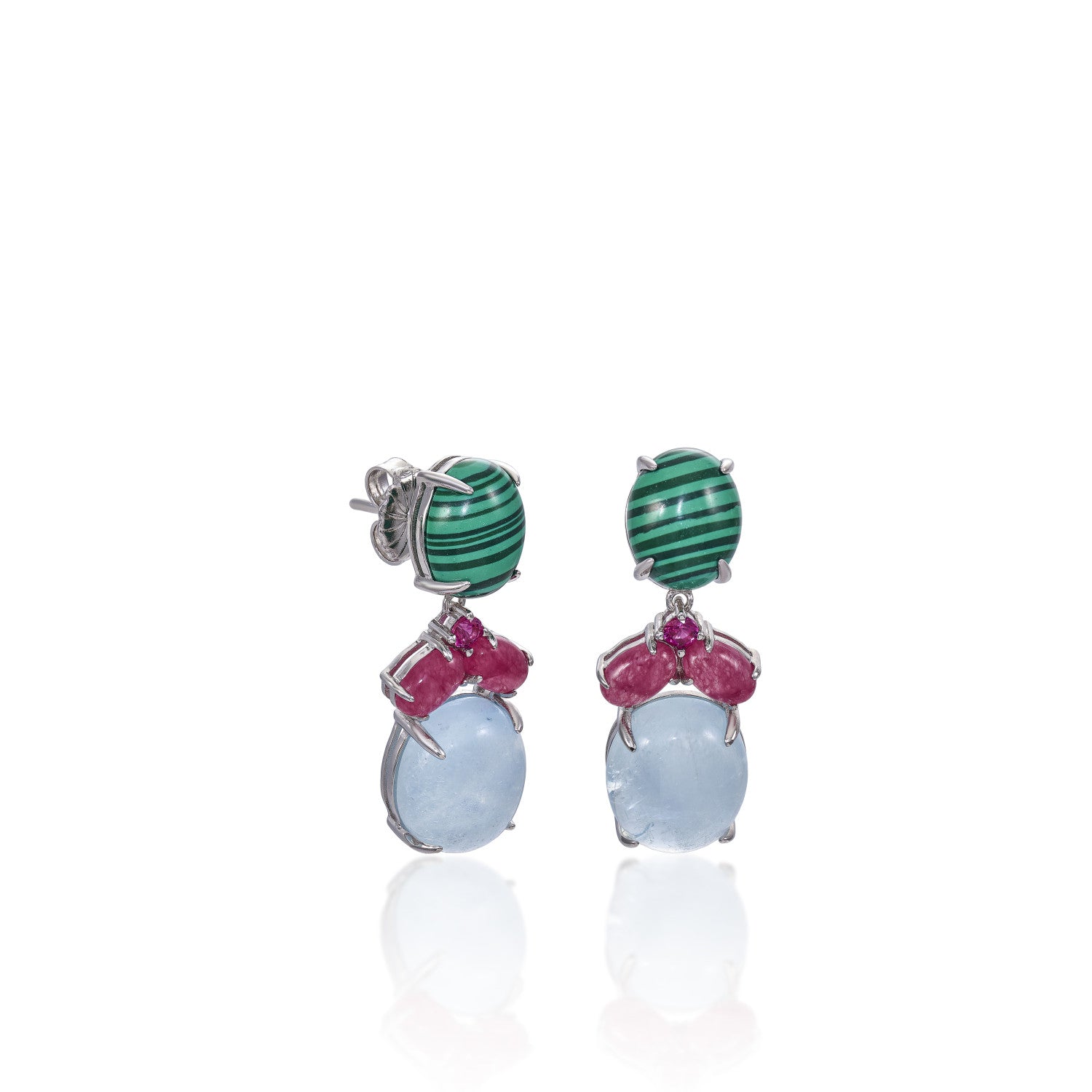 Pendientes de piedra natural diseño colgante con garras-LINEARGENT