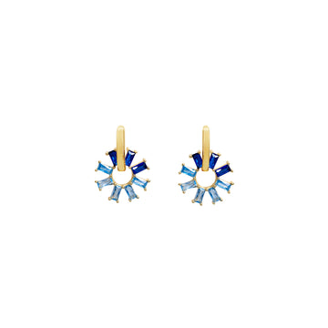 Pendientes de piedras de colores de plata en tonalidades azules
