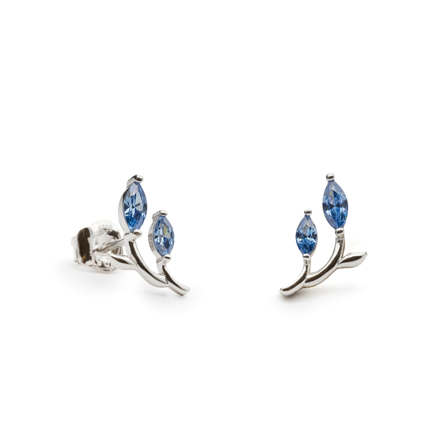 Pendientes de piedras de colores diseño garden tono azul-LINEARGENT