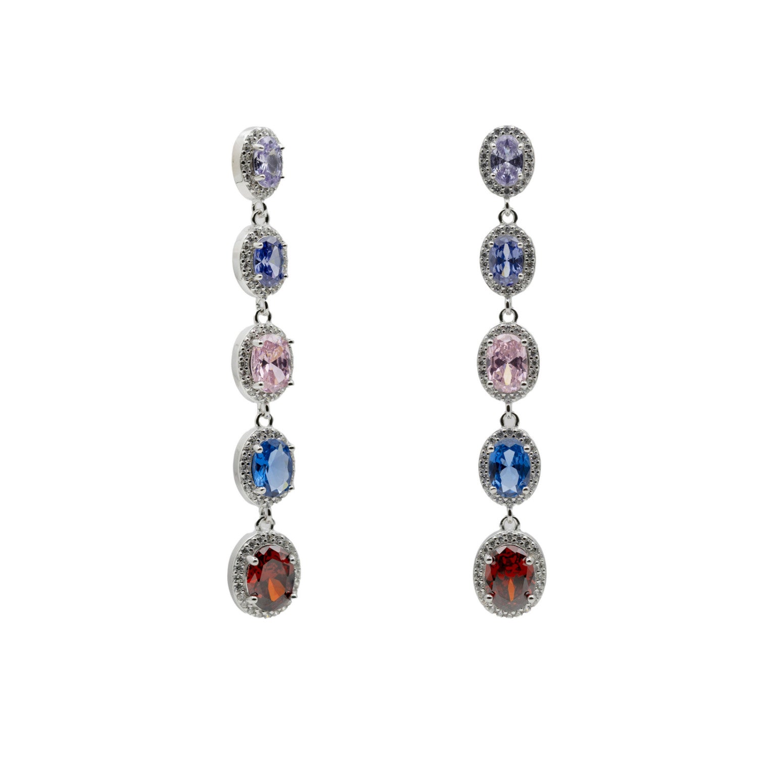 Pendientes de piedras de colores tonos vibrantes-LINEARGENT