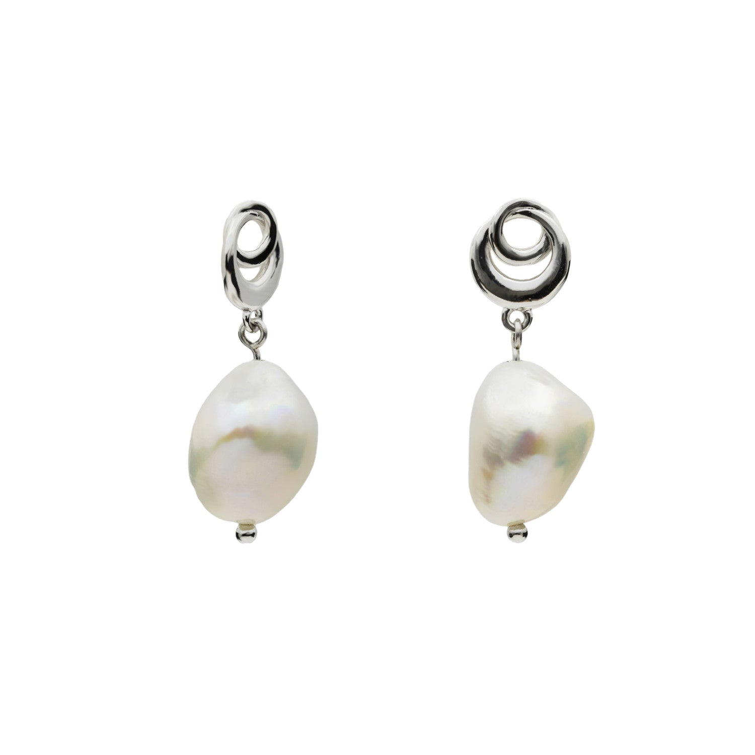 Pendientes de plata con perlas barrocas elegancia natural y moderna-LINEARGENT