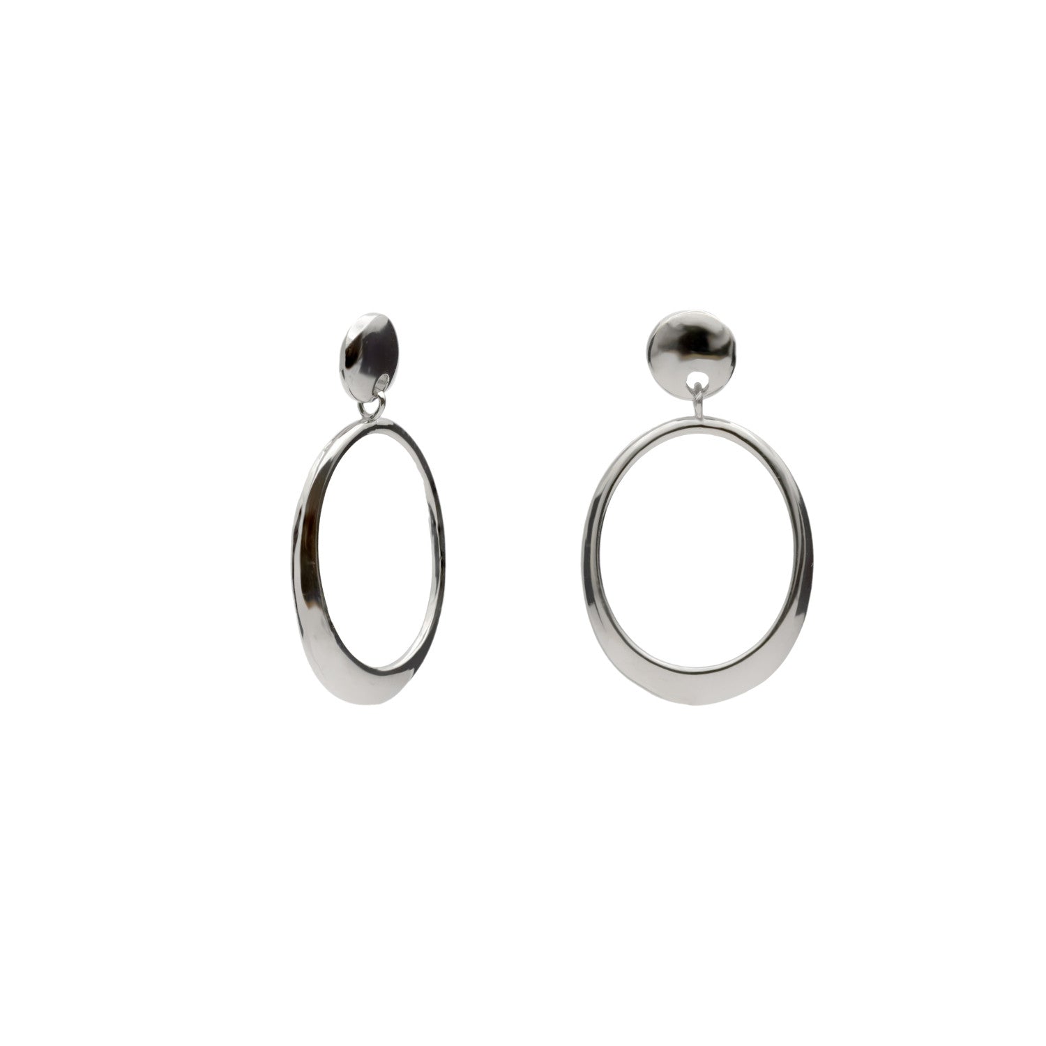 Pendientes de plata diseño geometrico circular-LINEARGENT