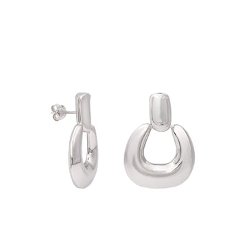 Pendientes de plata modernos de aro grueso