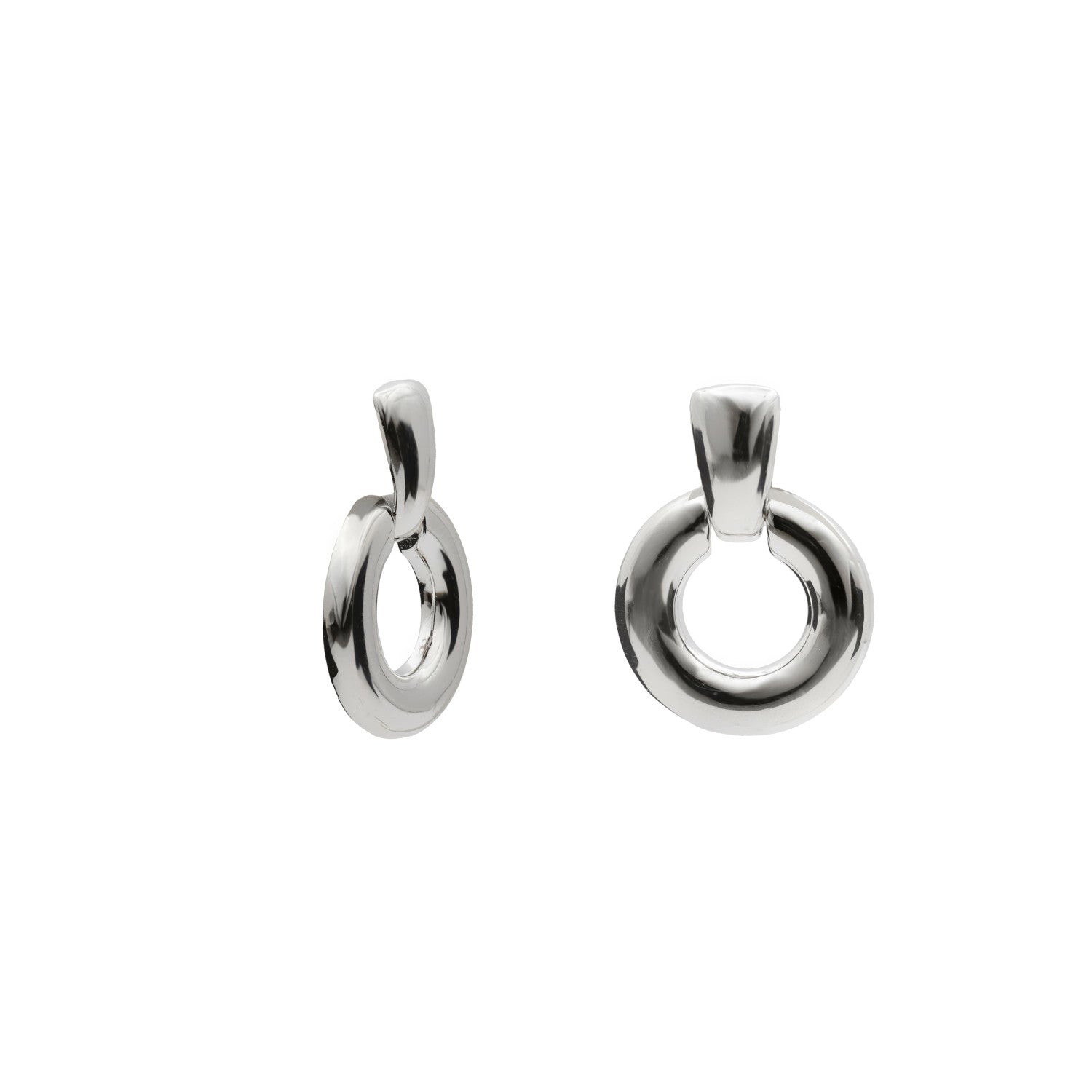 Pendientes de plata originales diseño circulares gruesos-LINEARGENT
