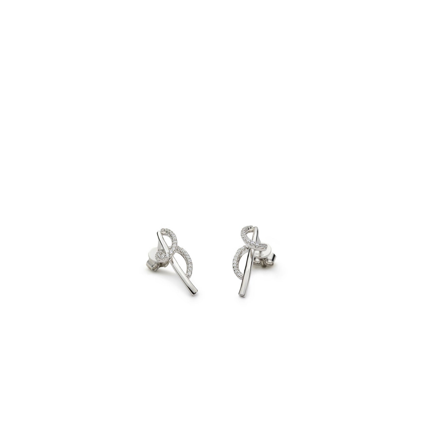 Pendientes de plata pequeños diseño enredado-LINEARGENT