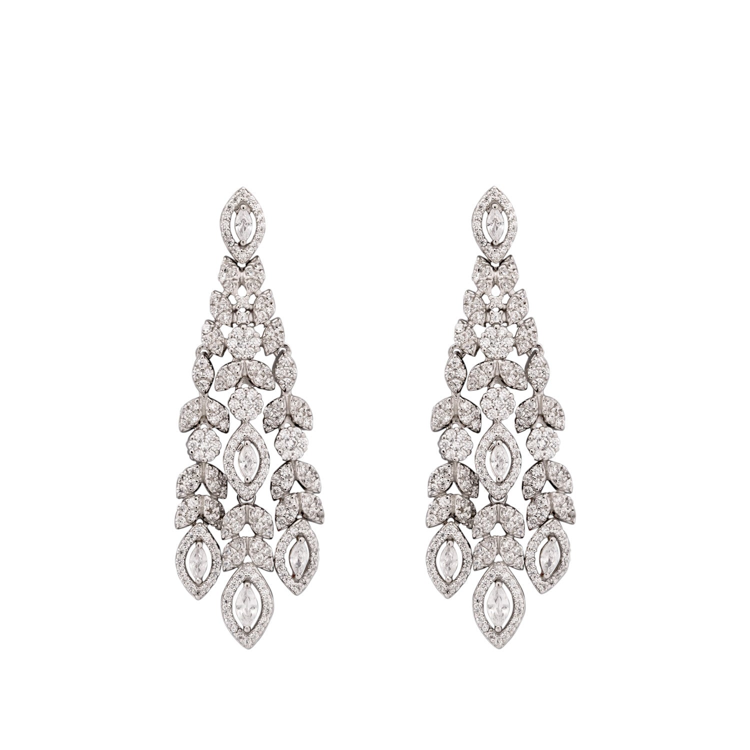 Pendientes novia diseño floral de estilo elegante-LINEARGENT