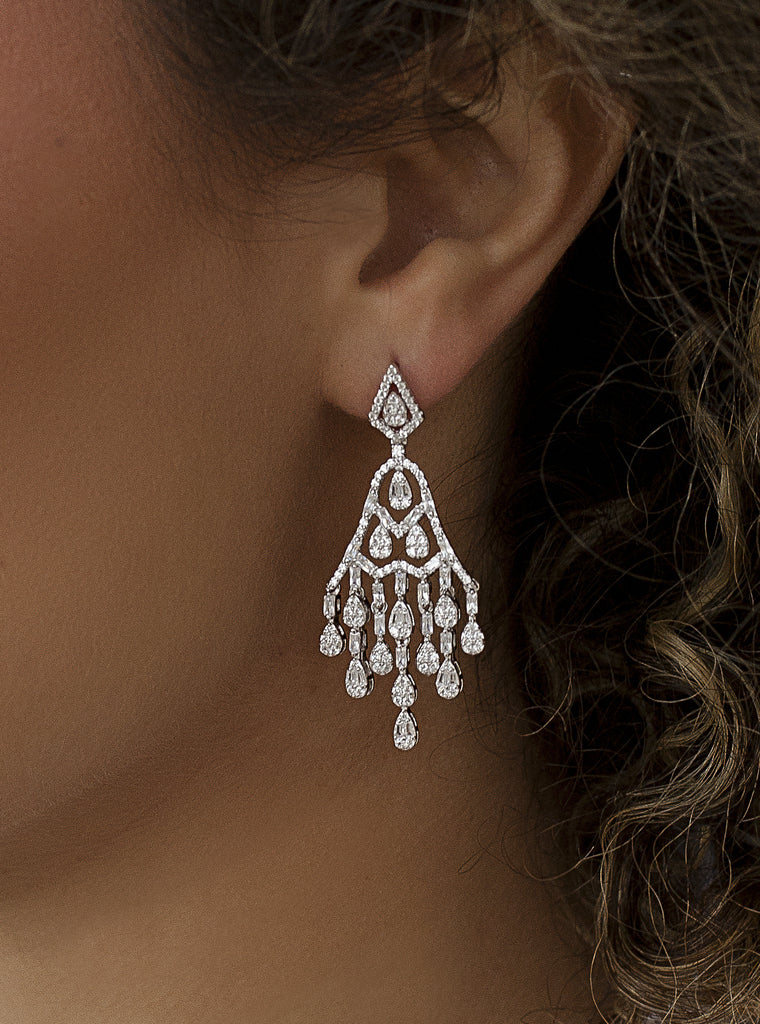 Pendientes novia diseño lágrima de estilo chandelier-LINEARGENT