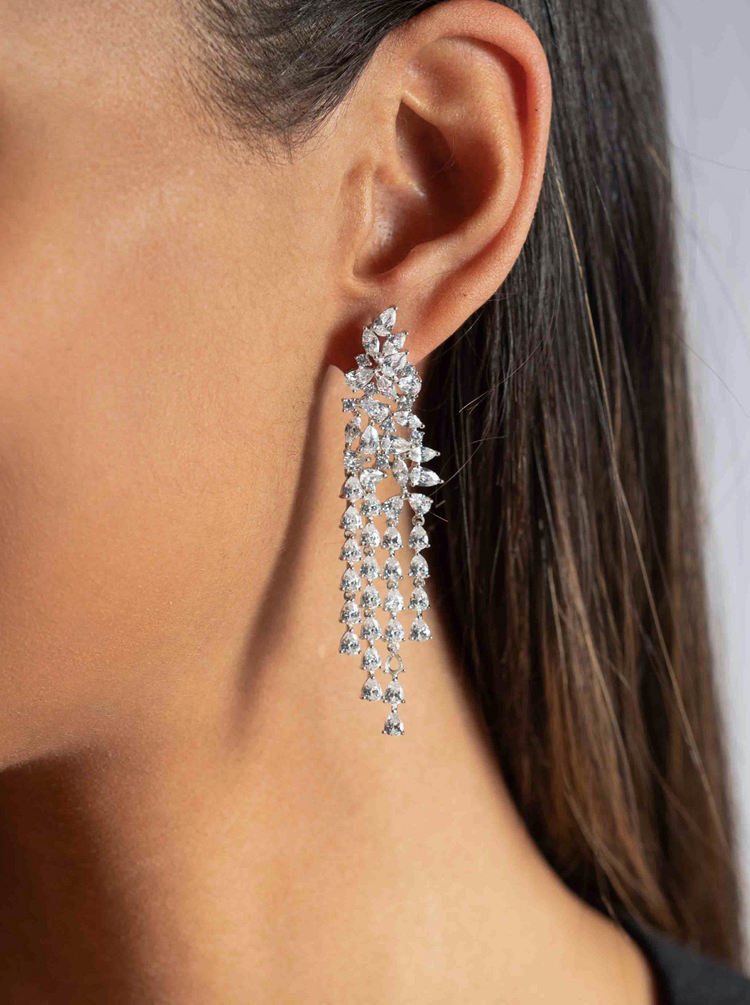 earrings bride design six strips LINEARGENT style