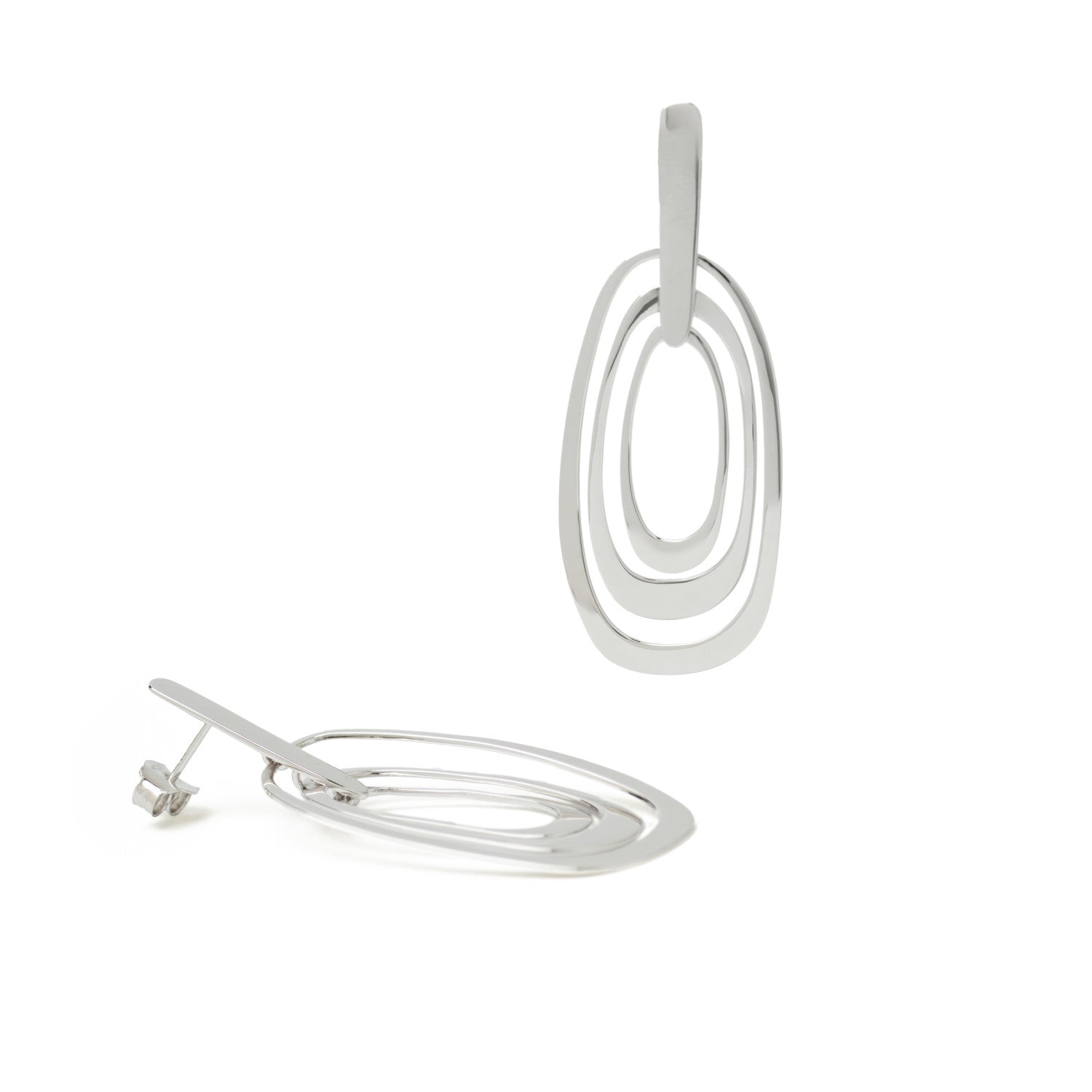 Pendientes originales con un diseño triple círculo-LINEARGENT