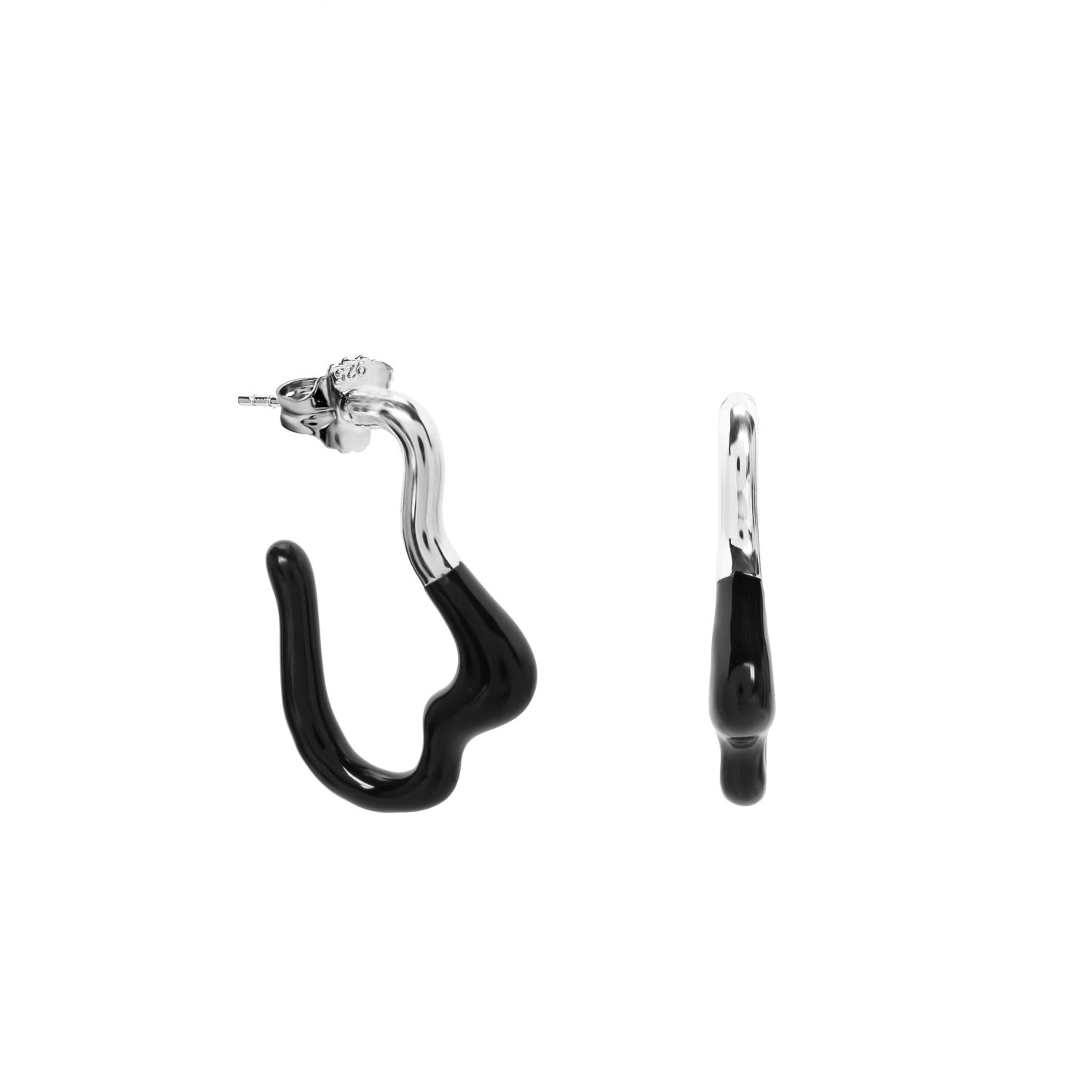 Pendientes originales de diseño asimétrico tono negro