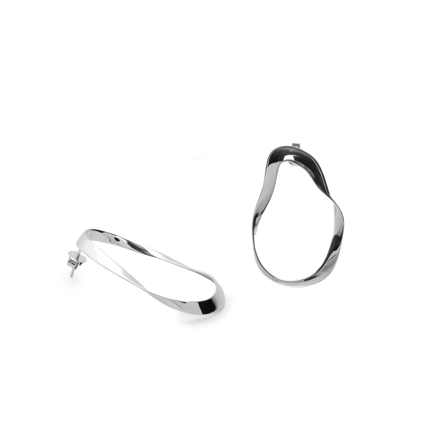 Pendientes originales de plata con diseño orgánico-LINEARGENT