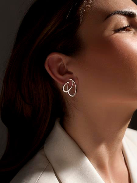Pendientes originales de plata diseño garabato