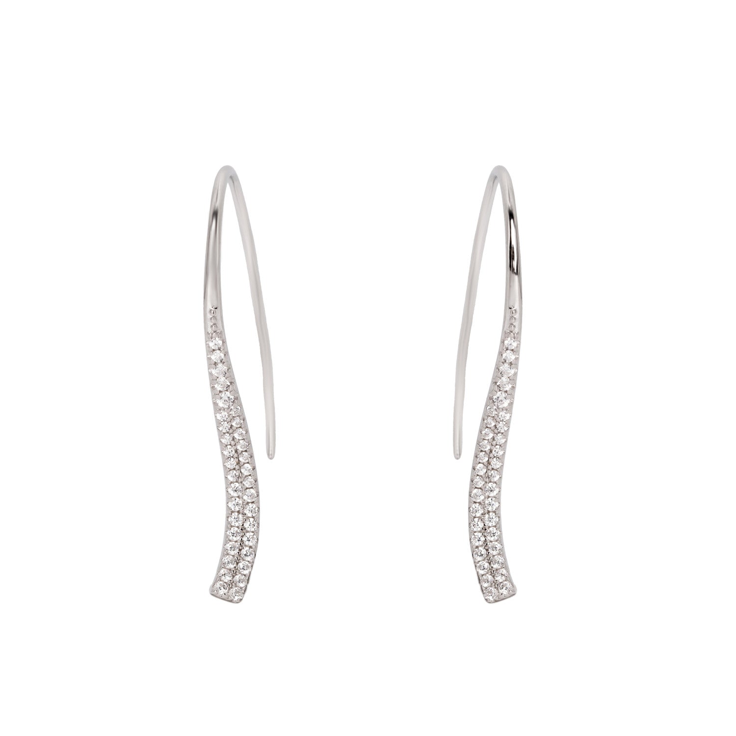 Pendientes originales de plata diseño moderno onda-LINEARGENT