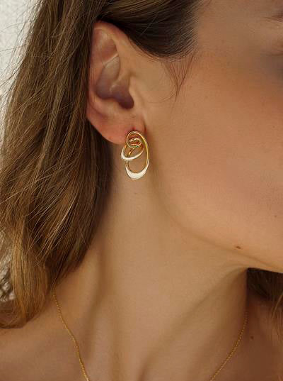 Pendientes originales de plata diseño tirabuzón-LINEARGENT