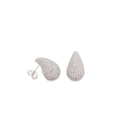 Pendientes originales de plata en forma de gota mini con circonita