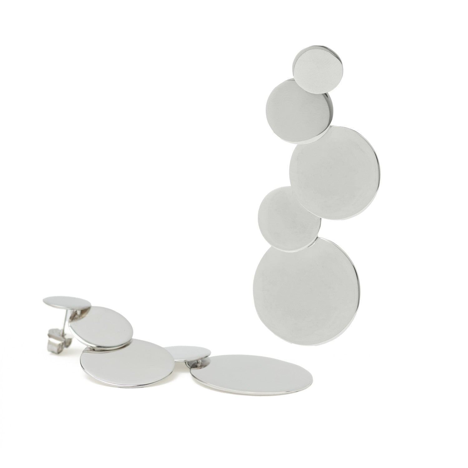 Pendientes originales diseño círculos desiguales-LINEARGENT