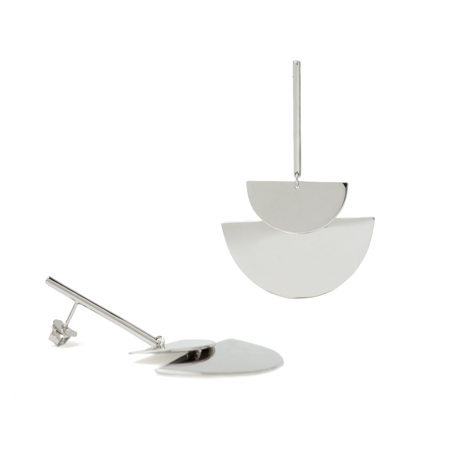 Pendientes originales diseño de doble semicírculo-LINEARGENT