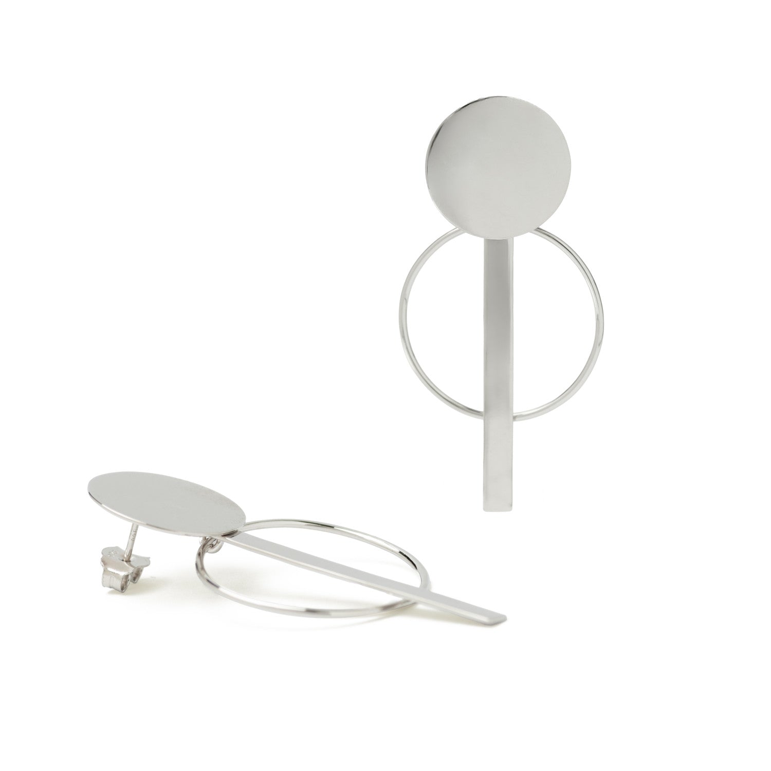 Pendientes originales diseño minimalista y circular-LINEARGENT