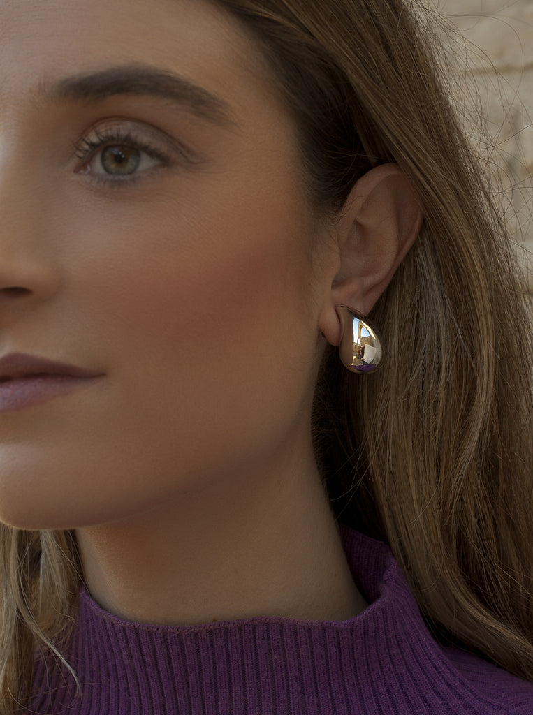 Pendientes originales en forma de gota en plata