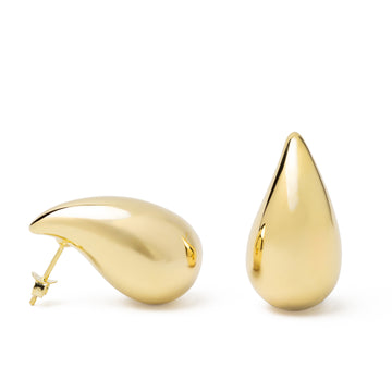 Pendientes originales en forma de gota grande dorada