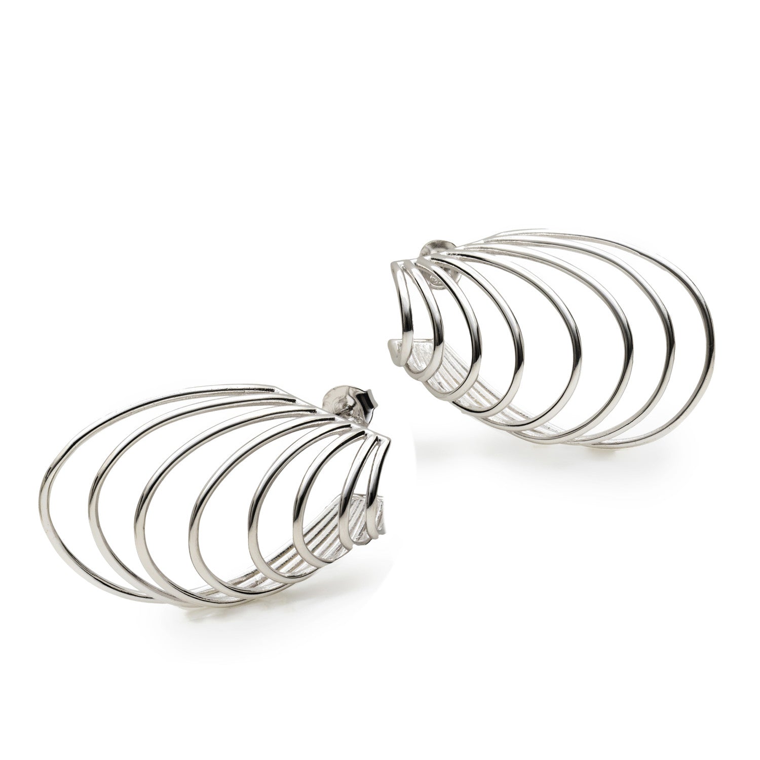 Pendientes originales en plata de diseño vanguardista-LINEARGENT