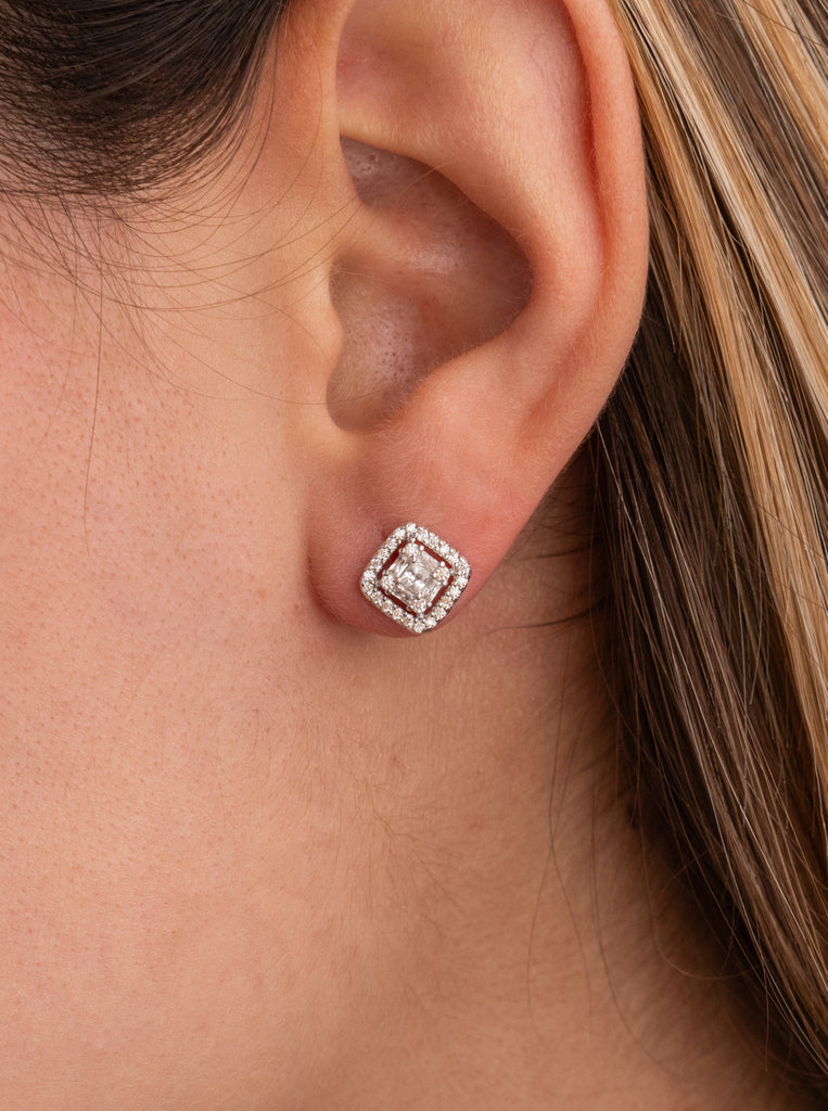 boucles d'oreilles petits avec zircons LINEARGENT