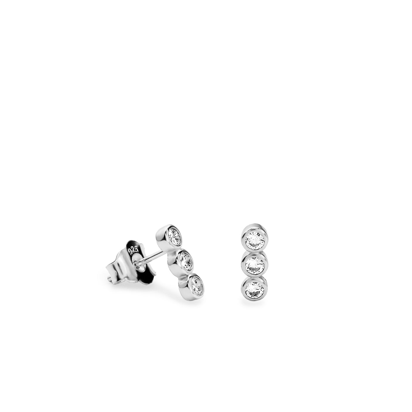 earrings small with three zirconias