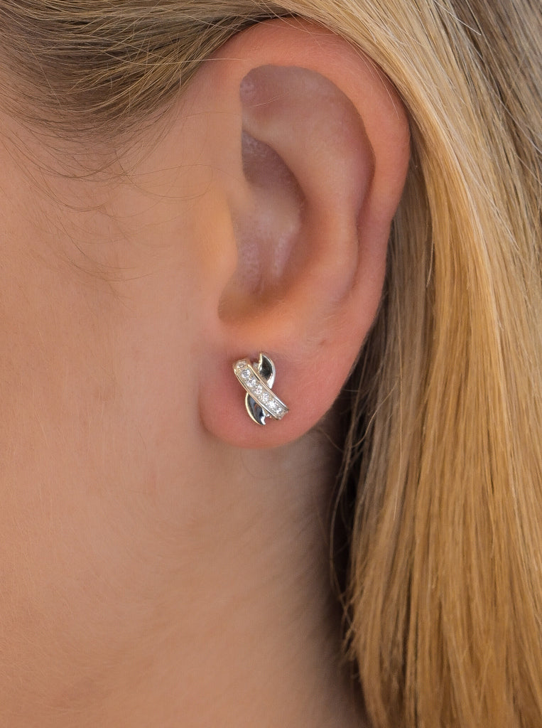 earrings small crossed with zirconias